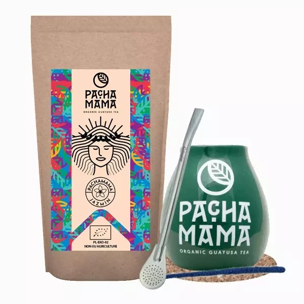 Zestaw Guayusa Pachamama Jazmin 100g akcesoria