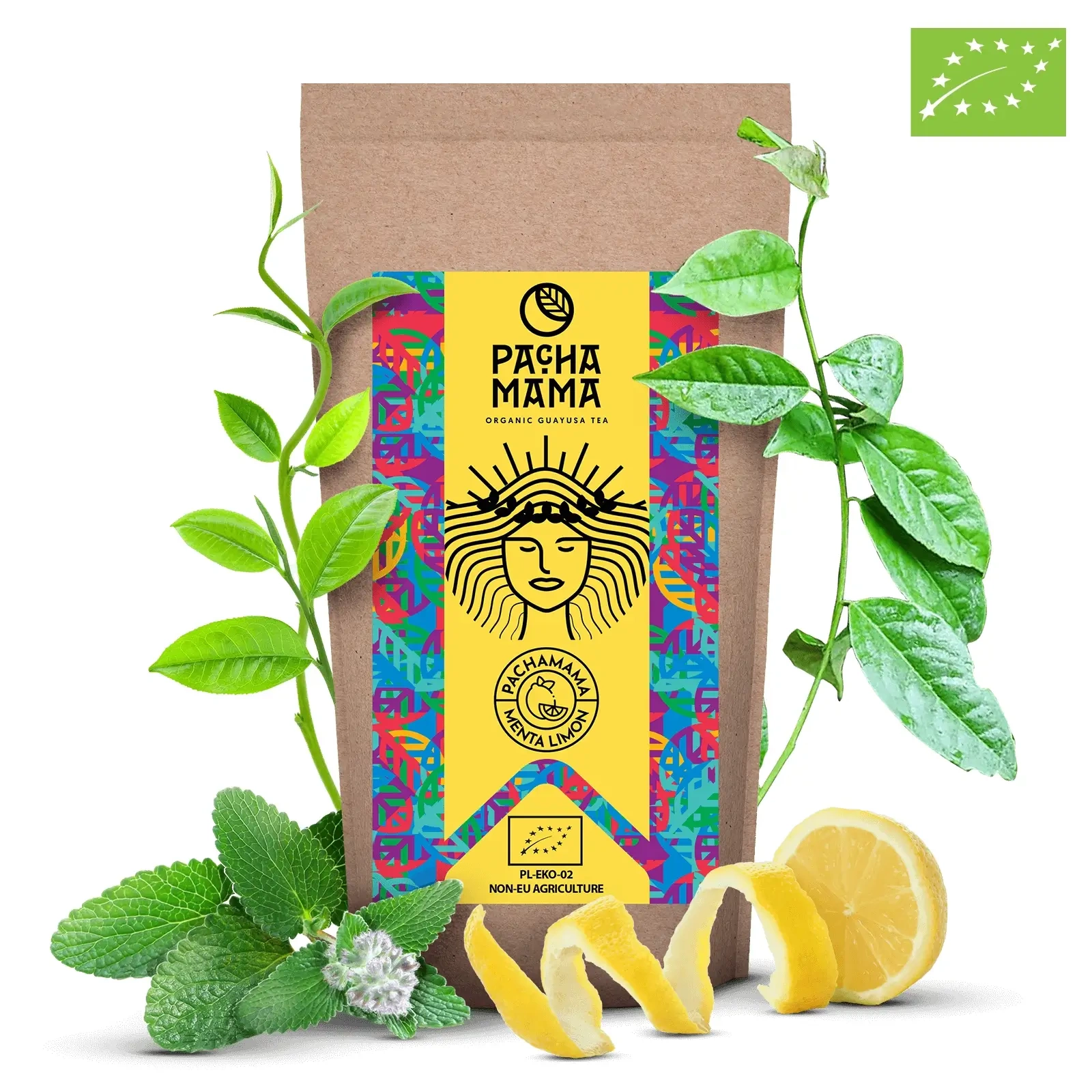 Guayusa Pachamama Menta Limon - Zbliżenie suszu